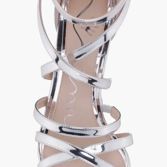 Elegant Silver Strappy Heels - Picture 3 of 8